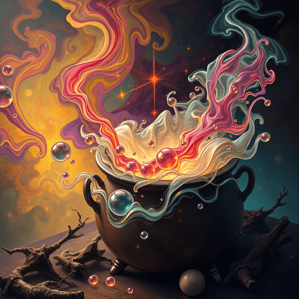 AI generated: A mesmerizingly bubbling coktail evoking the essence