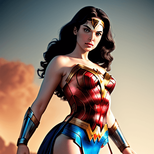 AI generated: Cute wonder woman retro future sci-fi