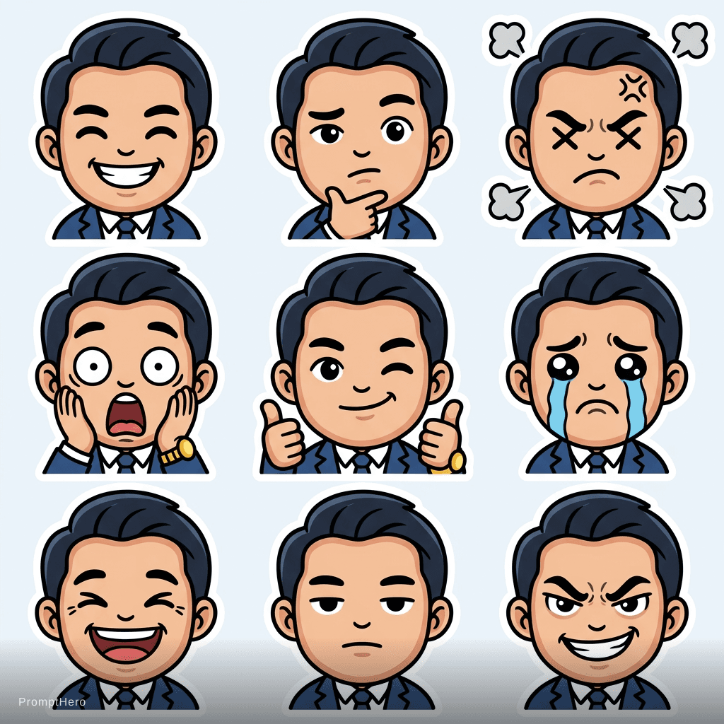 AI generated: 9 biểu cảm khuôn mặt các nhau từ tích cực đến tiêu cực
