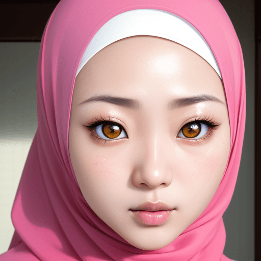 AI generated: maki mizusawa, facial, cum, model face (closeup: 1.2) photograph,   (buk1:0.9), hijab, gorgeous irid...