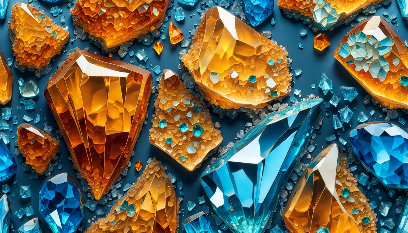 AI generated: extremely grunge style detailed CGI wallpaper, 16k, multi-textured, low poly  Swarovsky crystals, am...