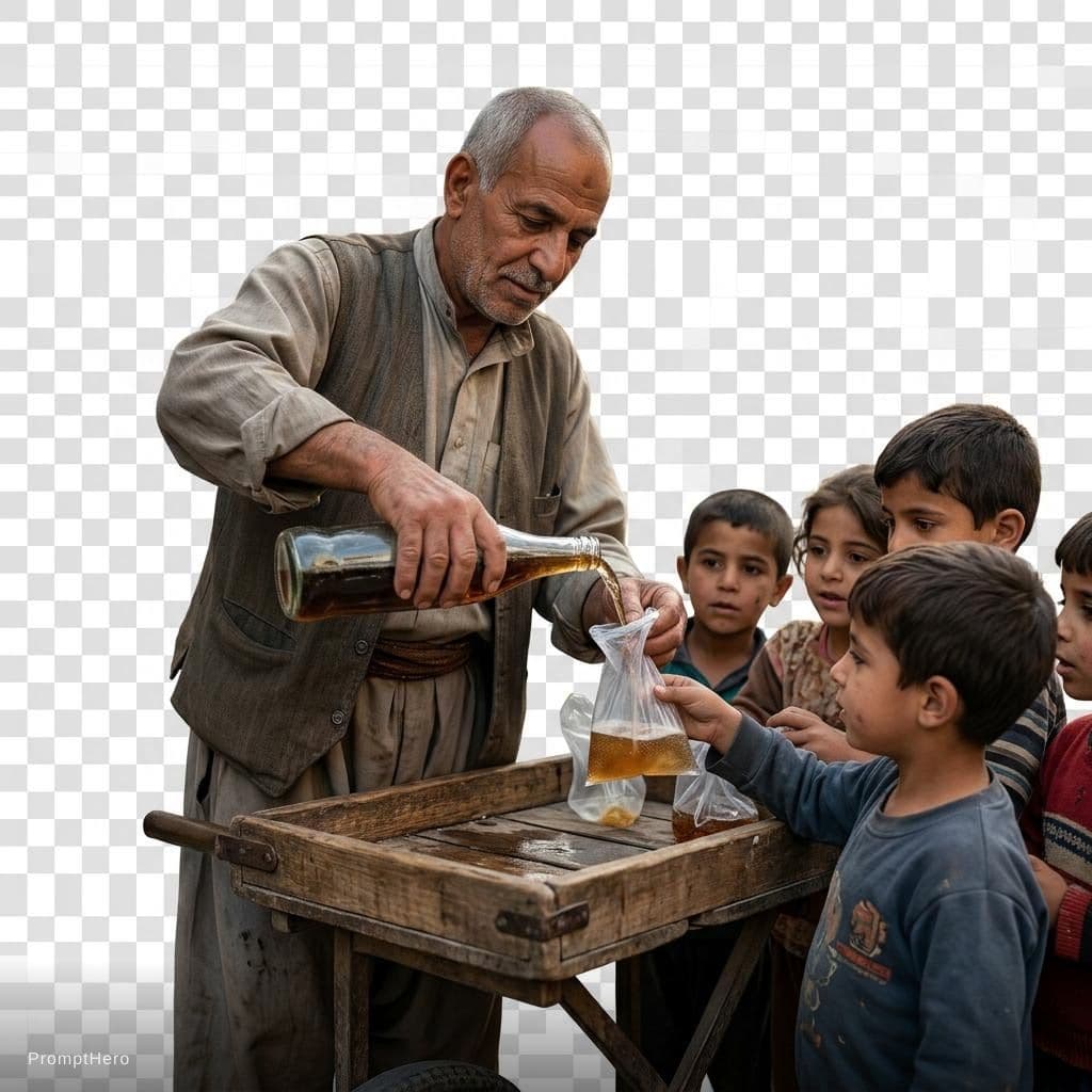 AI generated: Create a highly realistic documentary-style nostalgic street scene from old Syria.

Main subject:
A ...