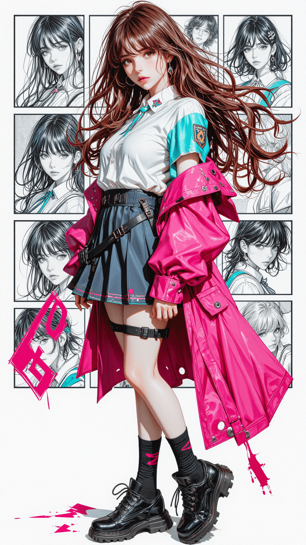 AI generated: masterpiece, (beautiful and aesthetic:1.5), surrealism, highly detailed, anime, a full body painting...