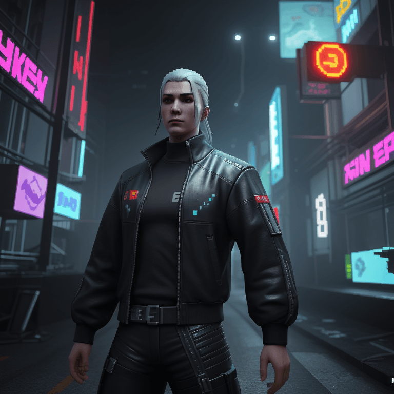 AI generated: pixel art cyberpunk video game, 36 bit video game, highly detailed, 8k