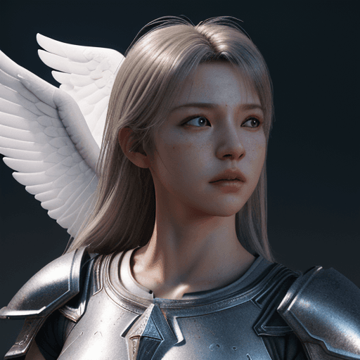 AI generated: angelic warrior::4 hyper-realistic ::5 detailed character expressions :: 3 Ultra-detailed Quality 3D...