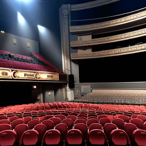 AI generated: empty London Paladium theatre seating as seen from the stage