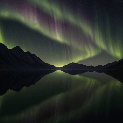 AI generated: In the night sky, the stars shine on the silky lake, and the light green roses float on the water. A...