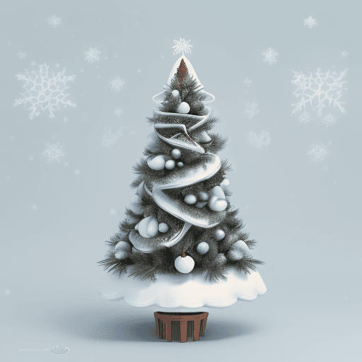 AI generated: a snowy christmas tree brunch against a blue background, in the style of innovative page design, duy...
