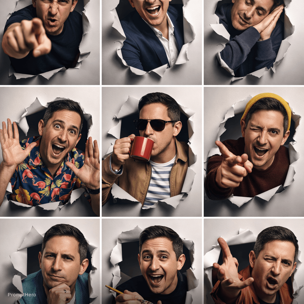 AI generated: Generate a hyper-realistic, 9:16 studio-style collage featuring an adult man  (facial match to the u...