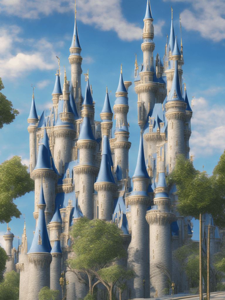 AI generated: photograph of real life cinderella's castle isolated background. Hyper realistic. 8k. hyper detailed...