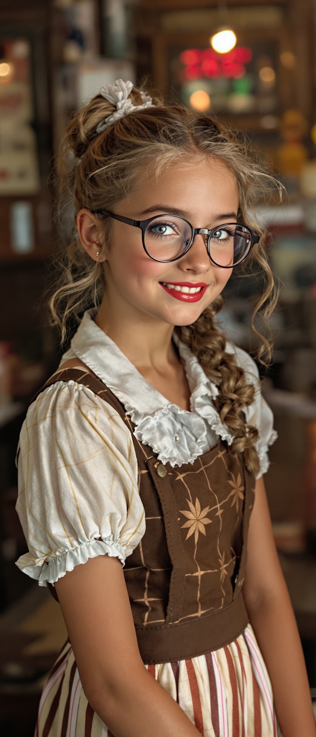AI generated: A professional photograph captures one of the most beautiful fifth-grade girl in the world during th...