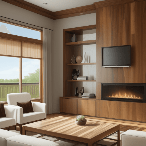 AI generated: Living room renderings to highlight the ultimate beauty of wood veneer