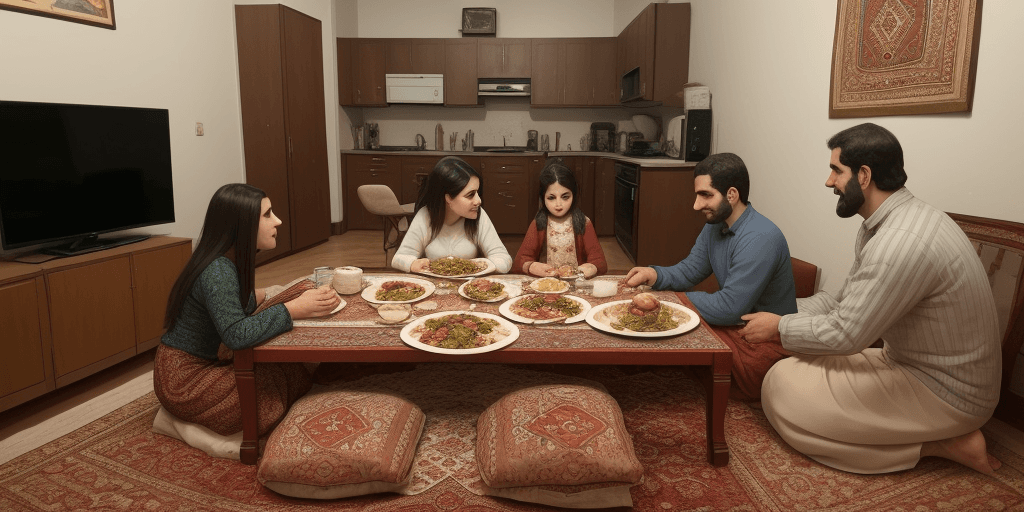 AI generated: A family around a dinner table
A family is sitting around a traditional dinner table in a small apar...