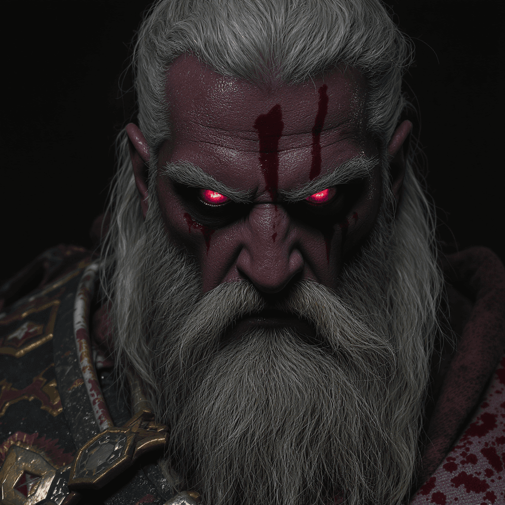 AI generated: The man Warrior gotic sombrio and powerful, evil look, thoughtful look, atmosphere of darkness and h...