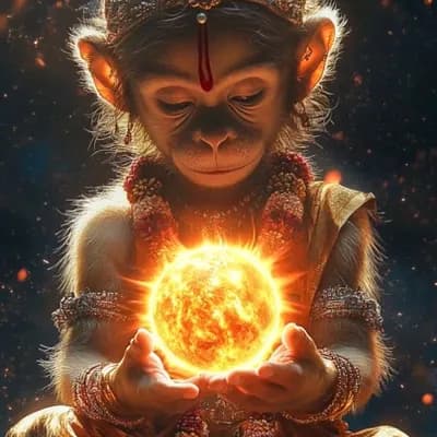 AI generated video: Subtle camera motion, glowing sun in hand