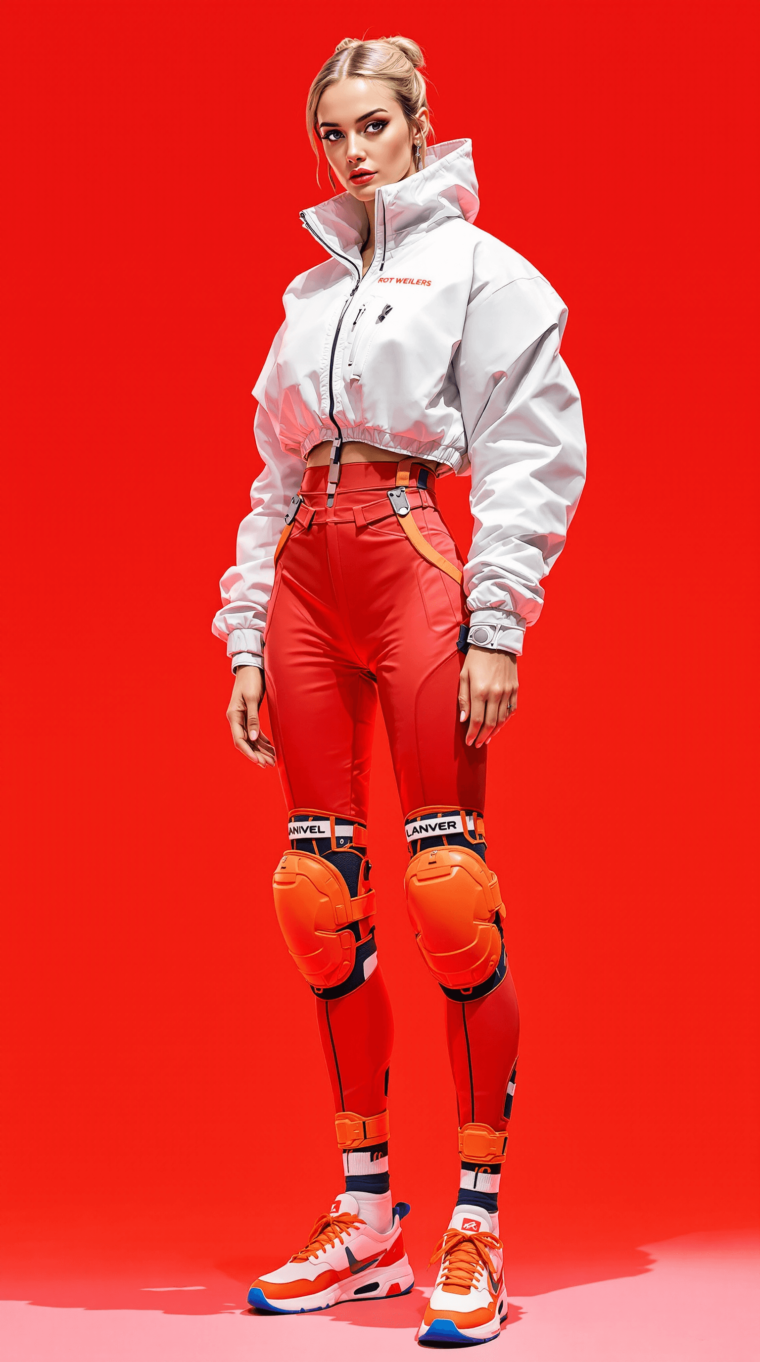 AI generated: Caricature of A FUTURİSTİC FASHİON CONCEPT FOR Rot Weilers ,
FEATURİNG OVERSİZED JACKETS AND HİGH-W...
