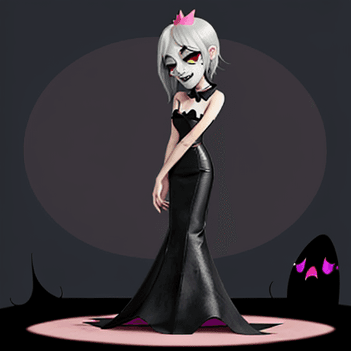 AI generated: full body, right side in the picture is a crying man, Hazbin Hotel style
