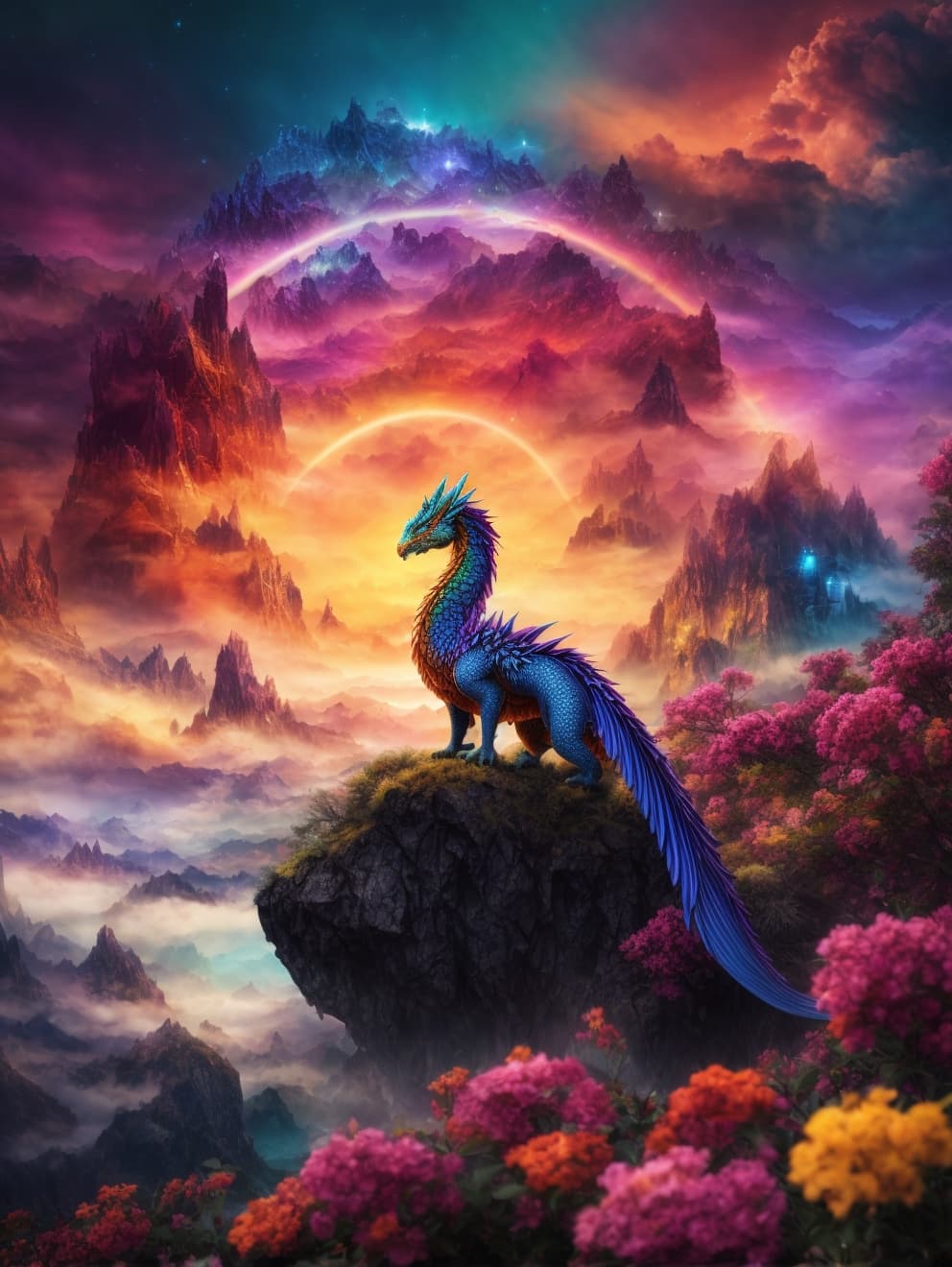 AI generated: Image a fantasy land,wonderful, dream, fantasic flora and fauna,photorealistic, endless harmony, 8 k...