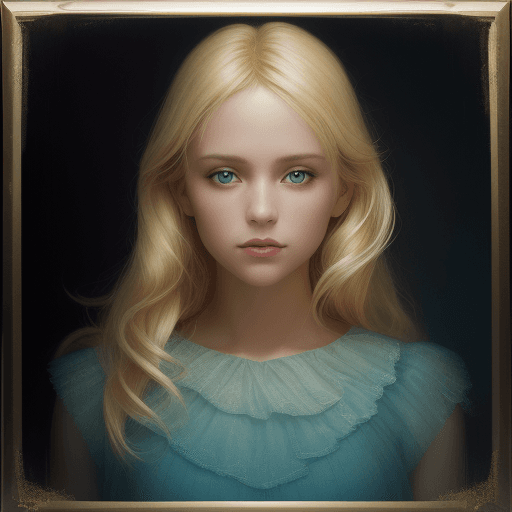 AI generated: the picture is about an blonde woman with different clothing, in the style of dark aquamarine and li...