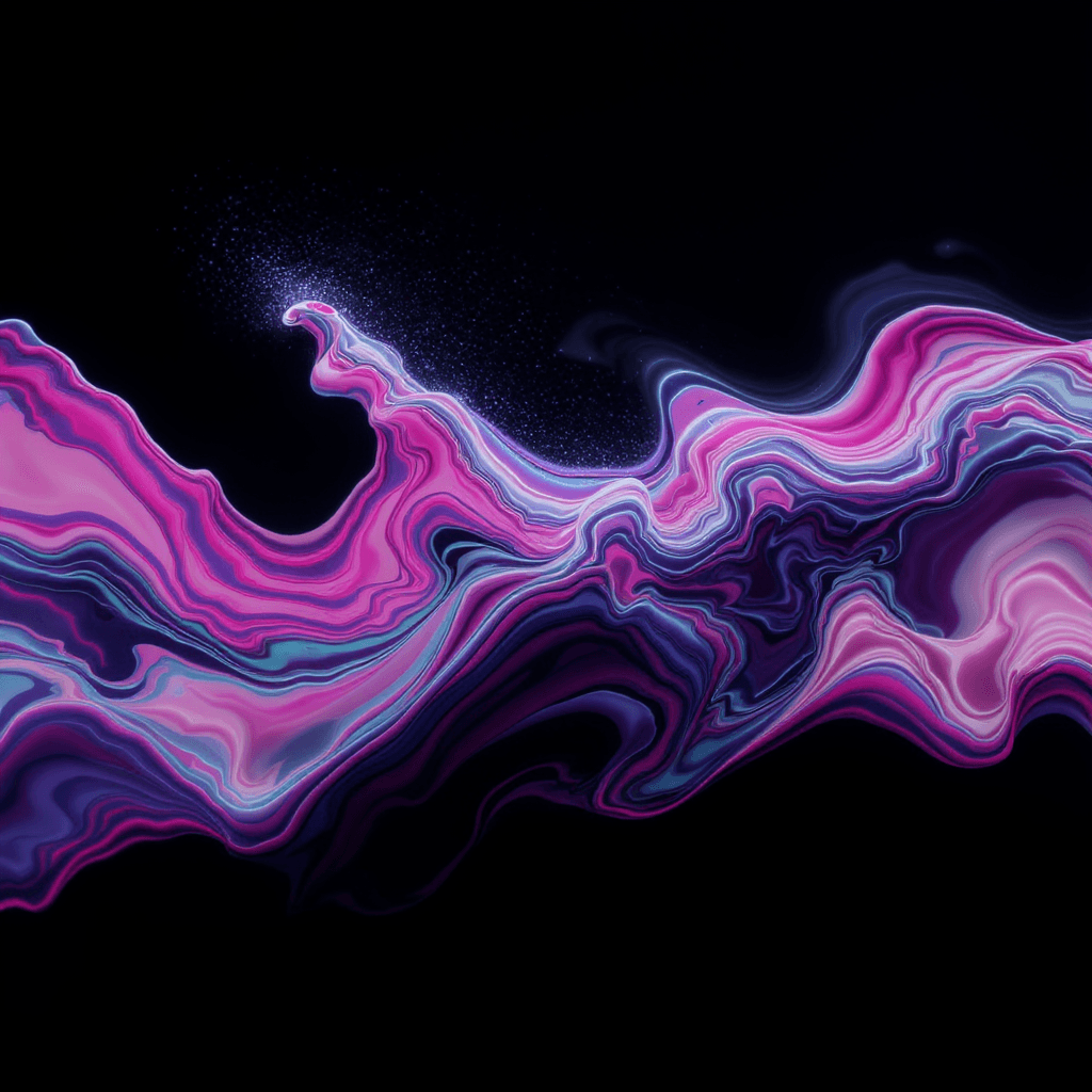 AI generated: abstract liquid wallpaper, neon, milky, powder, fluid, art, flow, wet, glossy, details, hq, black ba...
