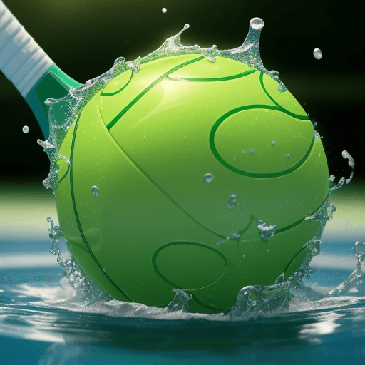 AI generated: water
closeup
liquid
wet
drops
splash
healthy
close
ball
abstract
object
action
motion
light
tennis ...