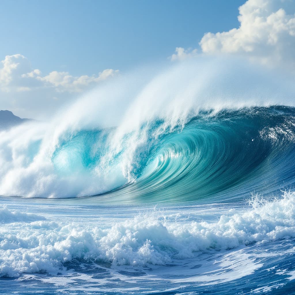 AI generated: a bis wave in thaiti realisitc picture