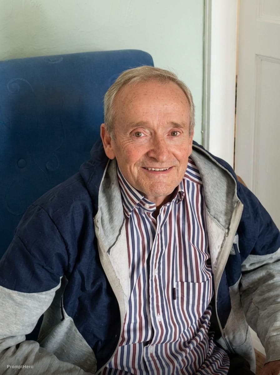 AI generated: Show this elderly man what he would look like when he was in his fifties