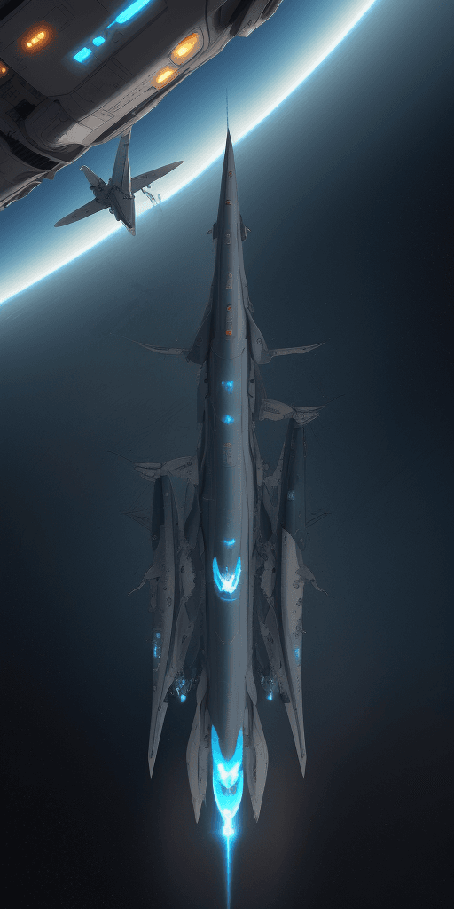 AI generated: Illustration, sci-fi concept, two small planes flying upward side by side, tail flames are bright bl...
