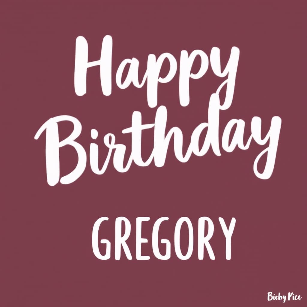 AI generated: birthday card with text Happy Birthday Gregory