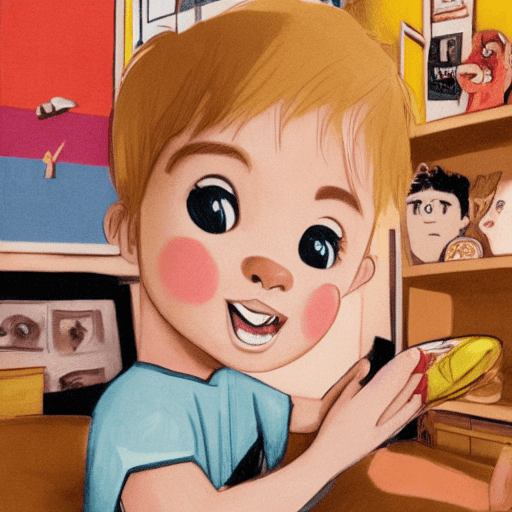 AI generated: Cute, little boy with blond hair, in his room, looking at the poster on the wall with football field...