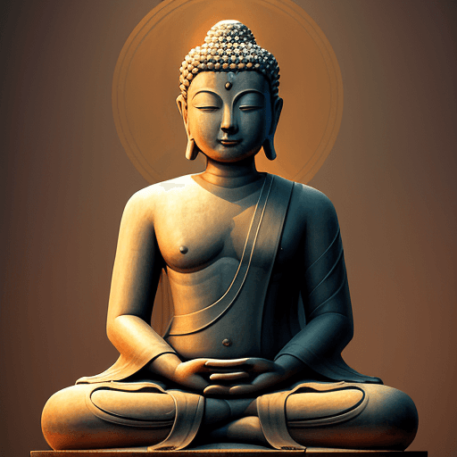 AI generated: 
When illustrating the scene of the Buddha preaching to the assembly, artists often depict a setting...