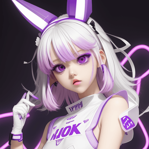 AI generated: Neon white game neon violet binkun