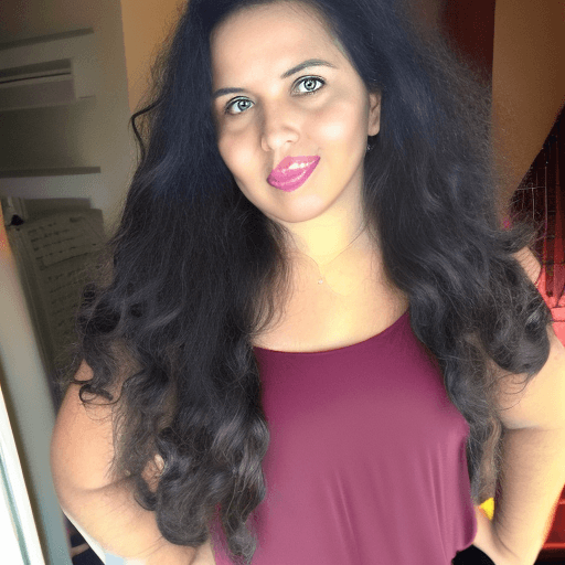 AI generated: 30 year old latina girl with long black curly hair and full pouty lips

