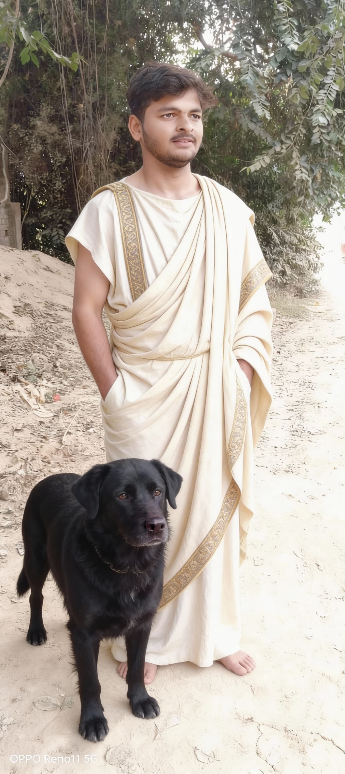 AI generated: https://prompthero.com/search?q=The%20ancient%20Roman%20man%20and%20his%20his%20large%20black%20dog%...