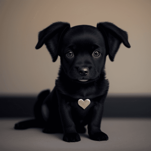 AI generated: cute black dog 
