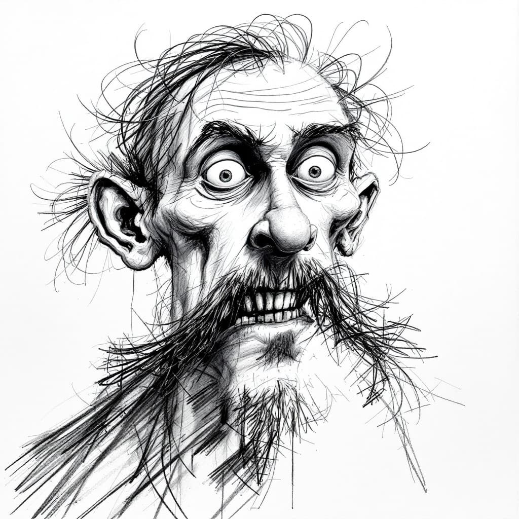 AI generated: Caricatures pencil drawing, "AIonIQ", in the style of street graffiti, funny, exaggerated features, ...