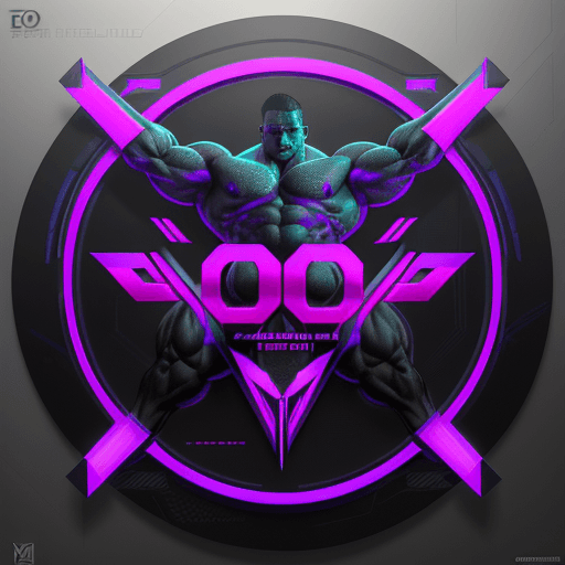 AI generated: Hyper-realistic and intricately designed logo for '1000', a futuristic bodybuilding club with a cybe...