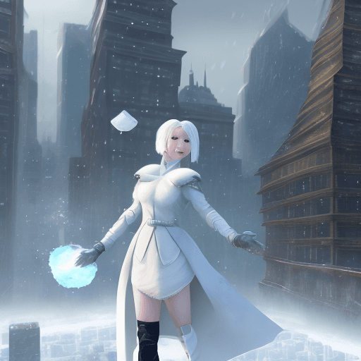 AI generated: Alabaster is a Chinese female, age 18, beautiful, short white bob hair, best quality, real face, whi...