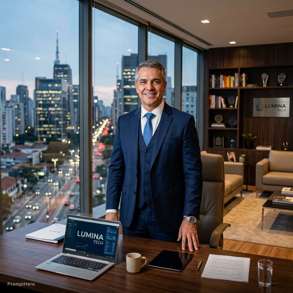 AI generated: Crie a imagem de um ceo no escritório
