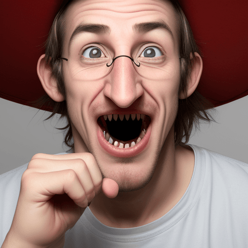 AI generated: Crazy dumb guy photo real big nose 