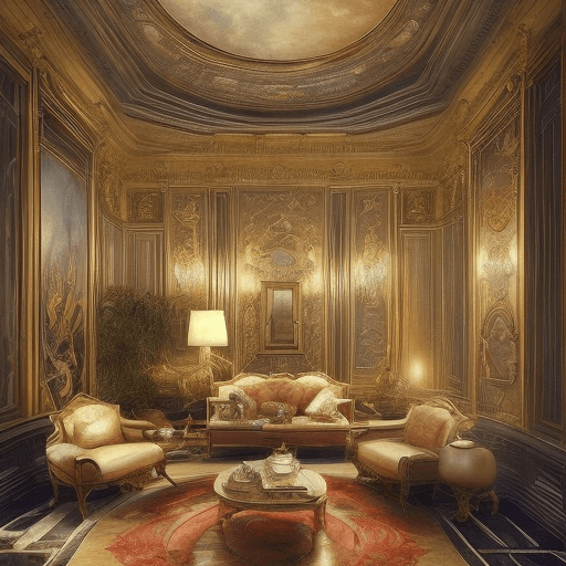 AI generated: a room pictures of beautiful backgrounds It's a European style, and it's full of decorative furnitur...