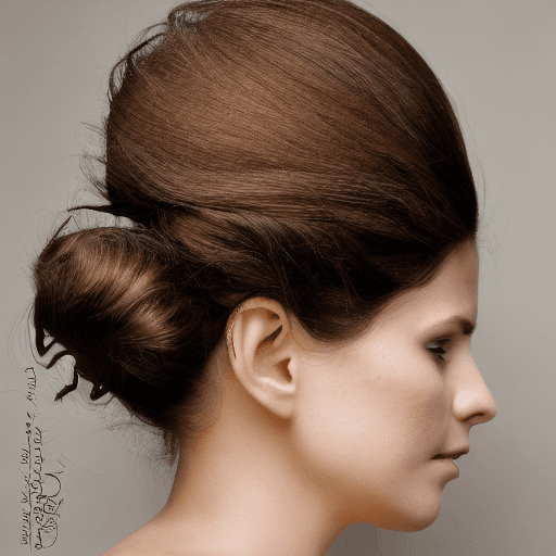 AI generated: A detailed portrait of a young woman exuding elegance and natural grace. She has a voluminous updo h...