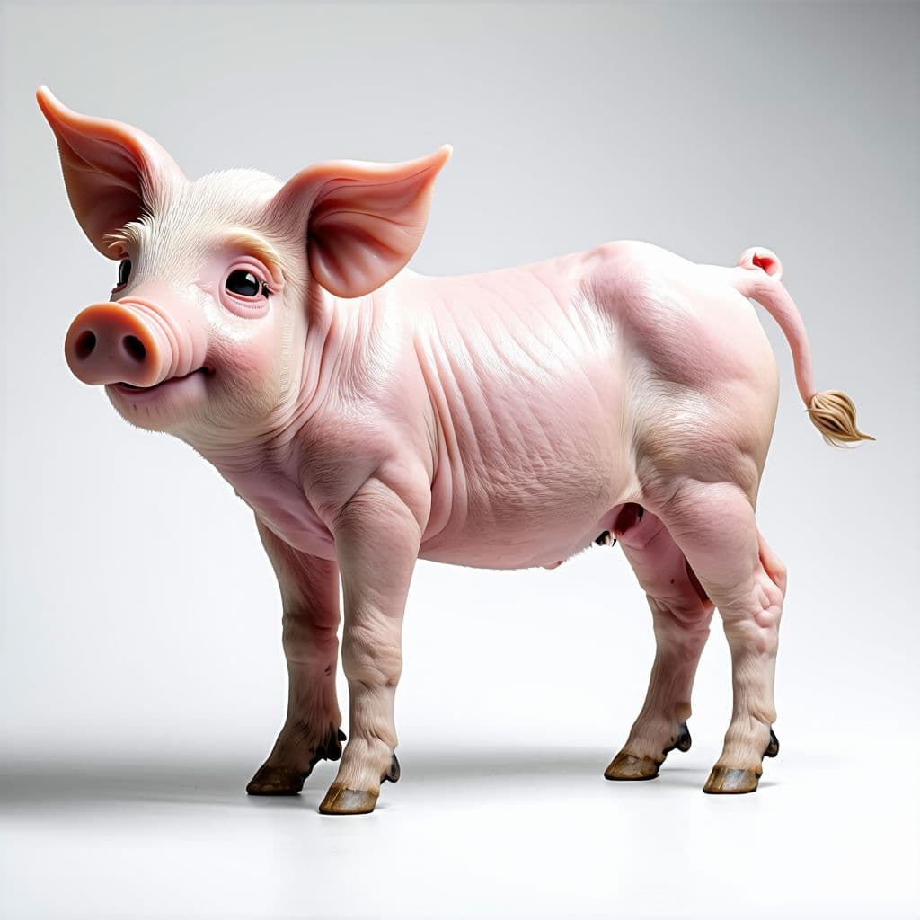 AI generated: hybrid horse pig 
