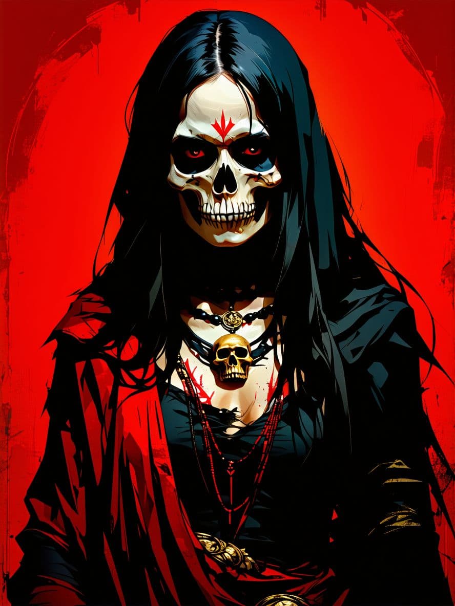 AI generated: Modern flat design, digital illustration, dark gothic fantasy, cinematic lighting, intricate detail,...