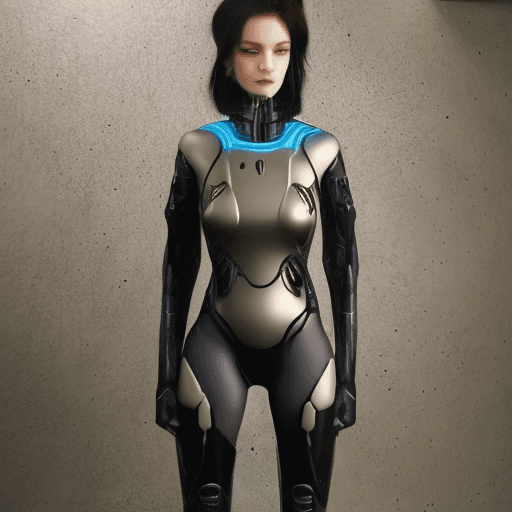 AI generated: woman wear sci-fi suit,slender body