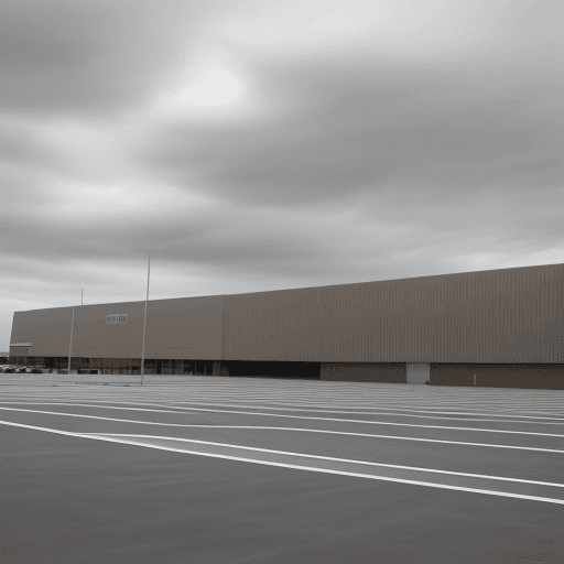 AI generated: giant and empty parking lot. Cloudy day.