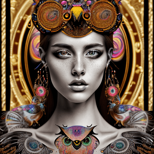 AI generated: Oil painting, high resolution 8k, Balla master painter, Byzantine artwork, 
young lady close up blac...