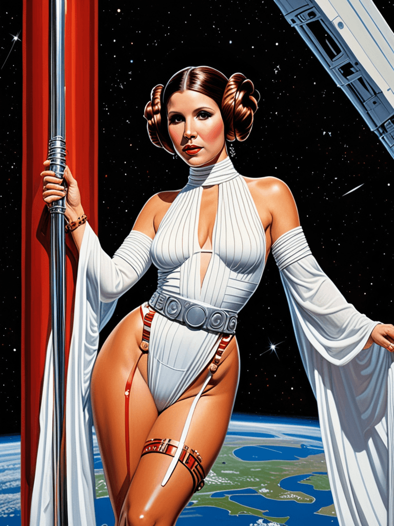 AI generated: princess leia on a stripper pole