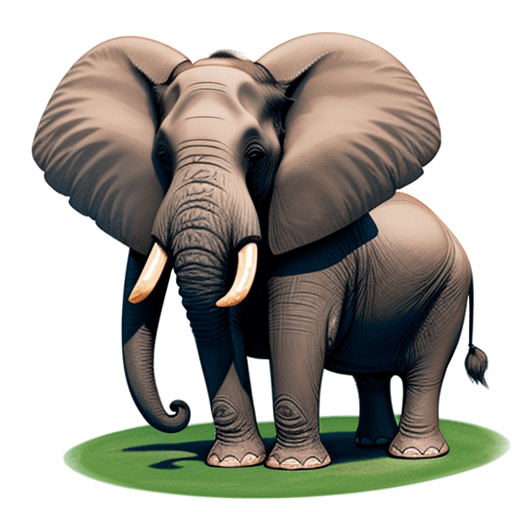 AI generated: png photo elephant cartoon without elements