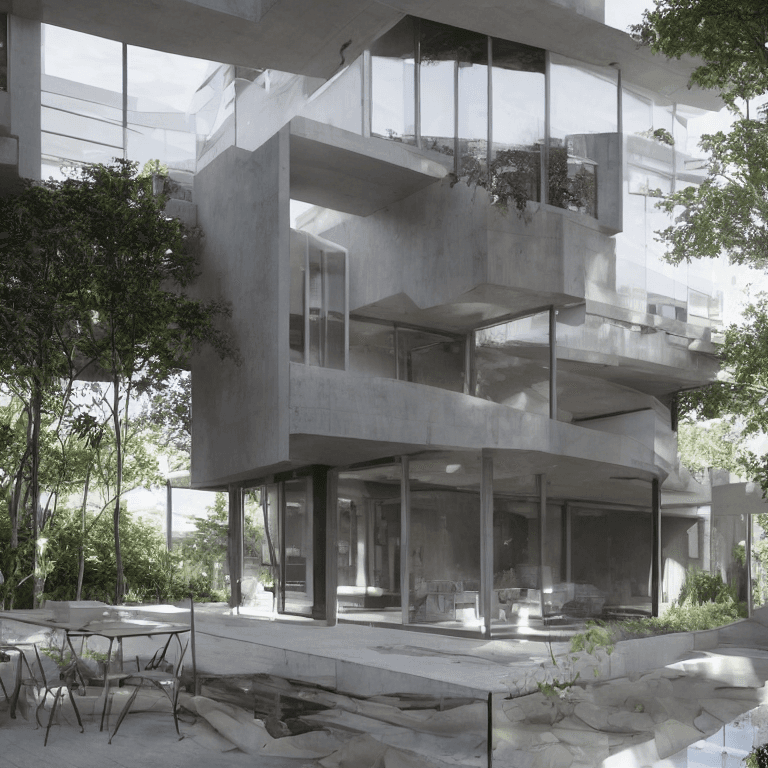 AI generated: Residential home high end futuristic interior, olson kundig::1 Interior Design by Dorothy Draper, ma...